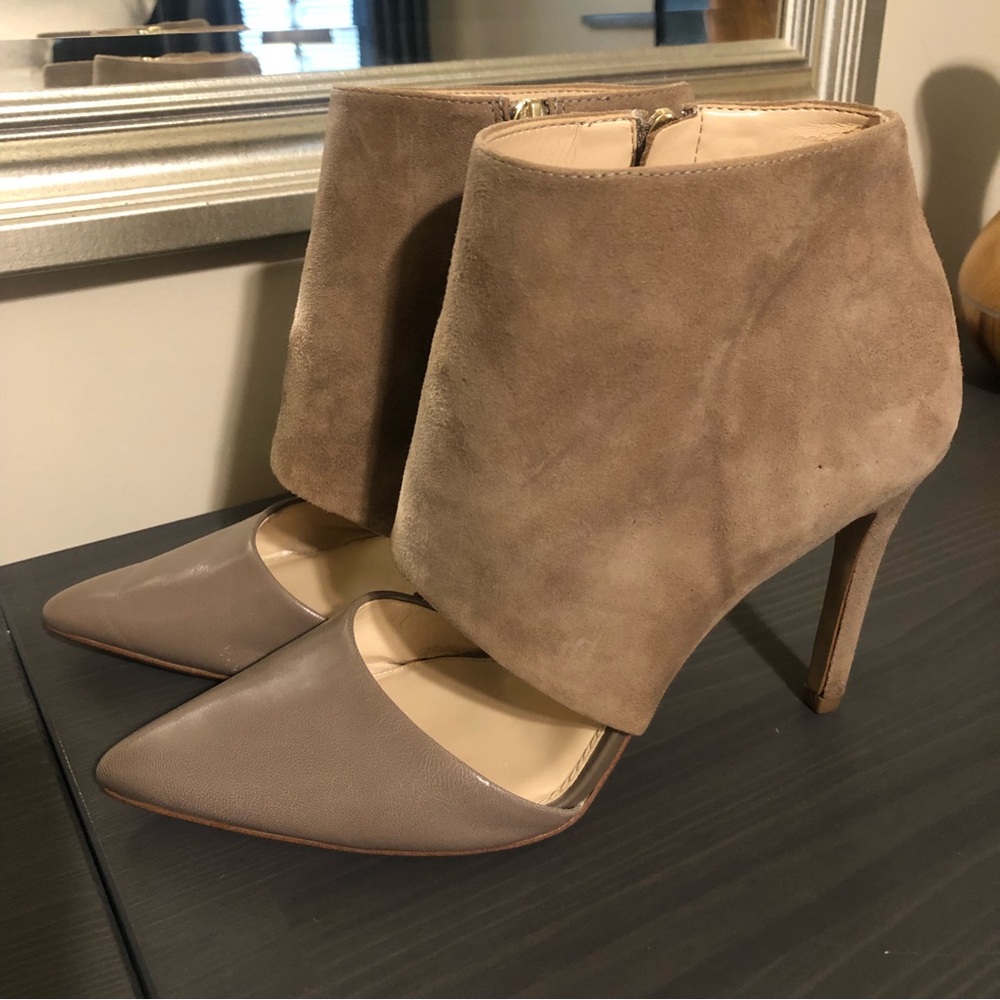 Banana Republic Taupe Ankle Wrap Heels / Booties
